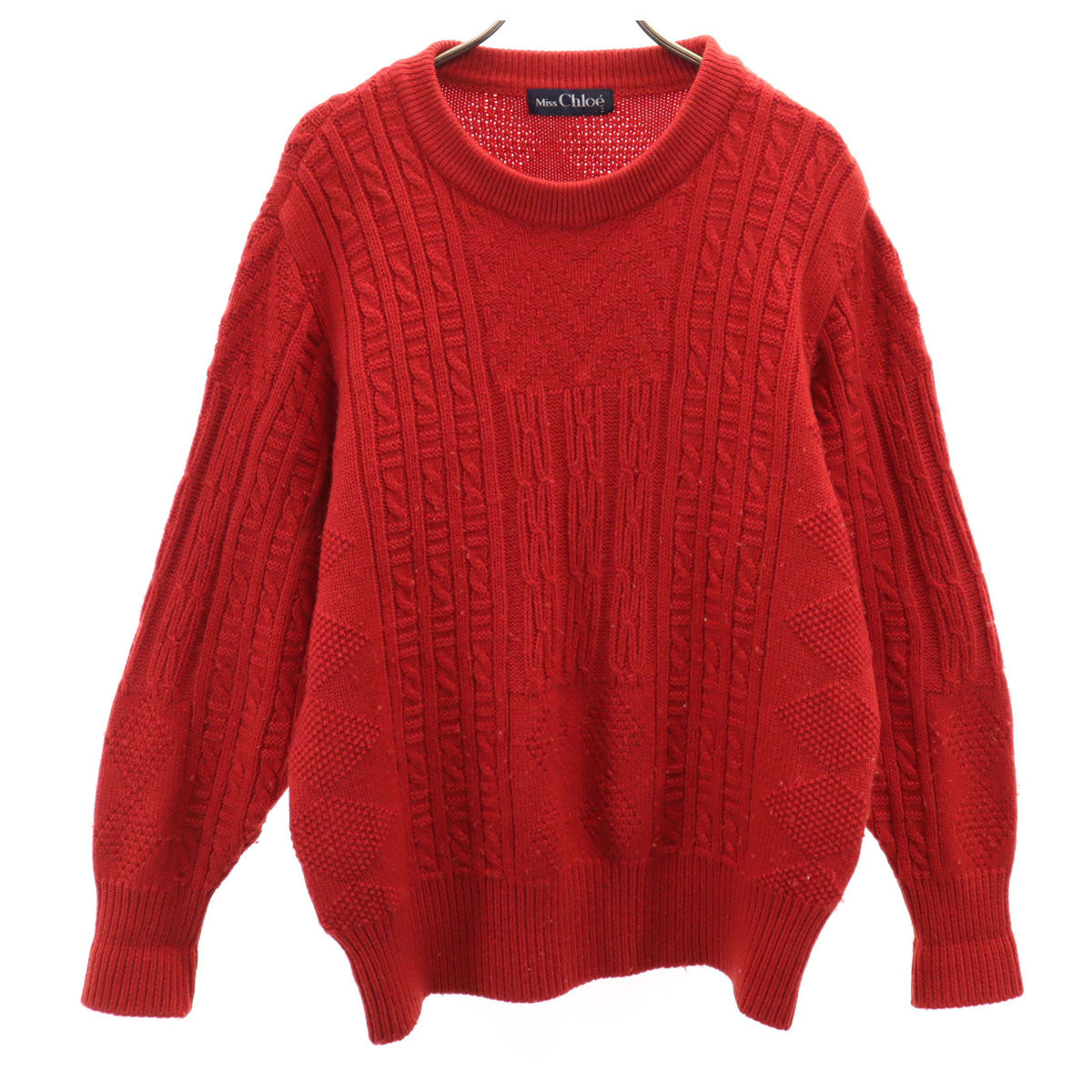 miss chloe ミスクロエ 日本製 ウール 長袖 セーター 40 レッド ニット レディース