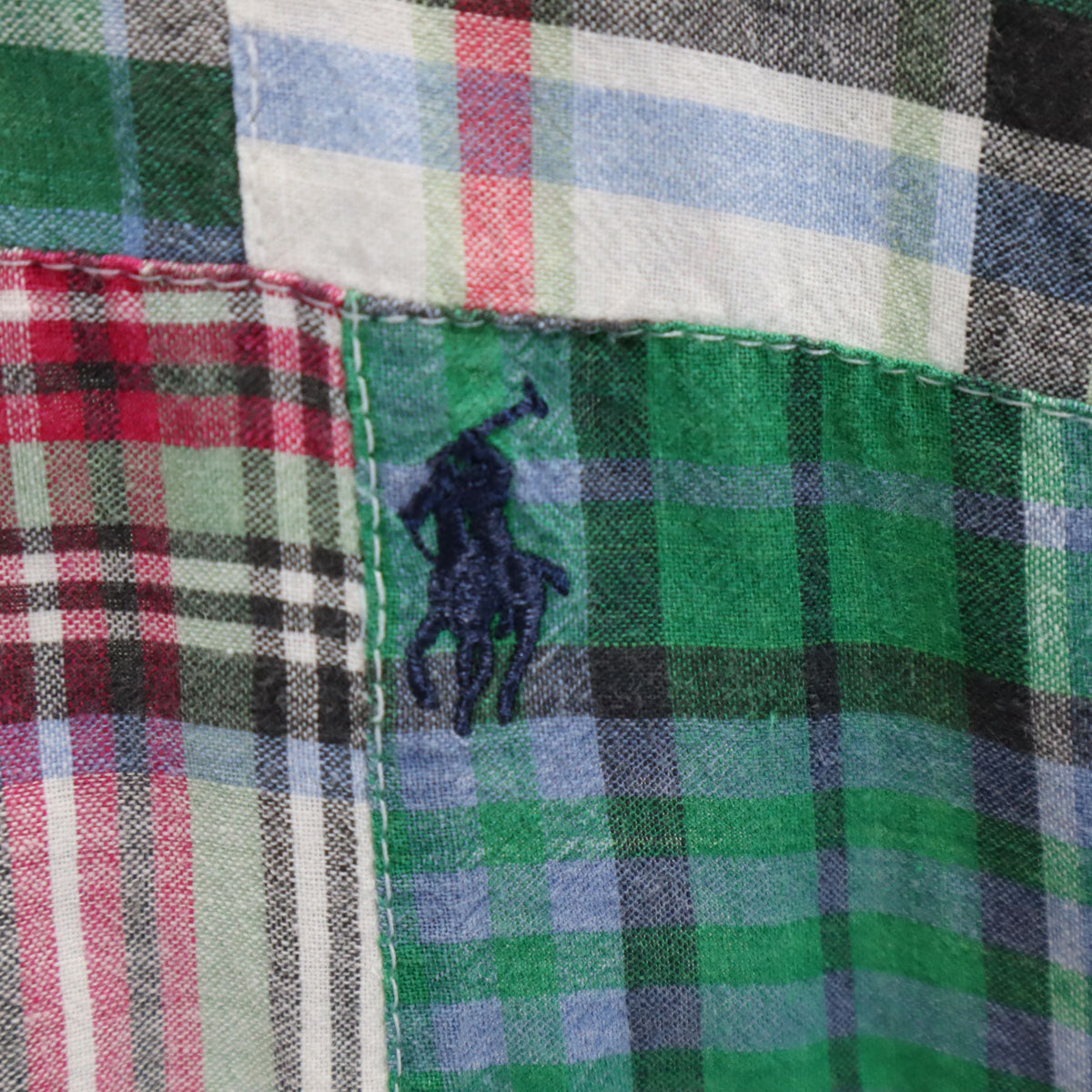 RALPH RALPH LAUREN ラルフラルフローレン 90s チェック柄 長袖 パッチワーク シャツ M メンズ