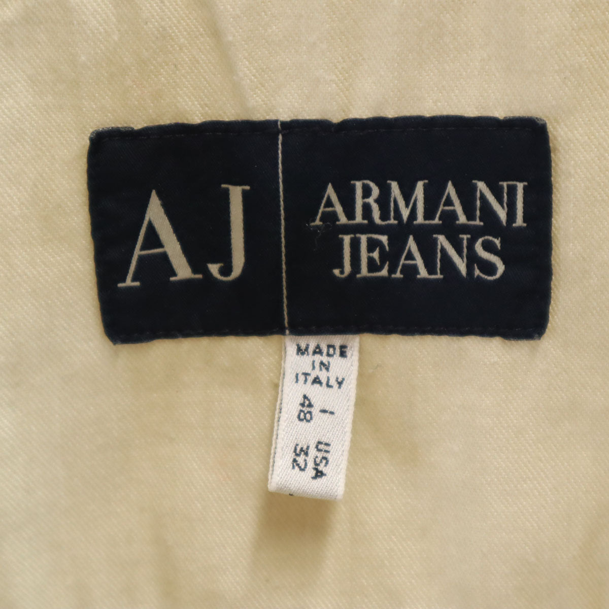 ARMANI JEANS アルマーニジーンズ 90s イタリア製 オールド ジップアップ ジャケット 48 アイボリー メンズ