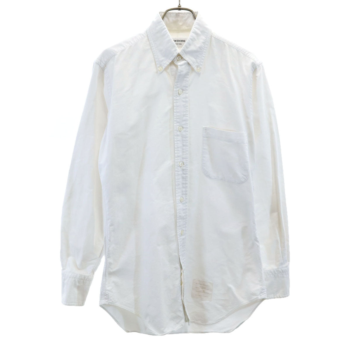 THOM BROWNE トムブラウン 長袖 オックスフォードシャツ ホワイト メンズ