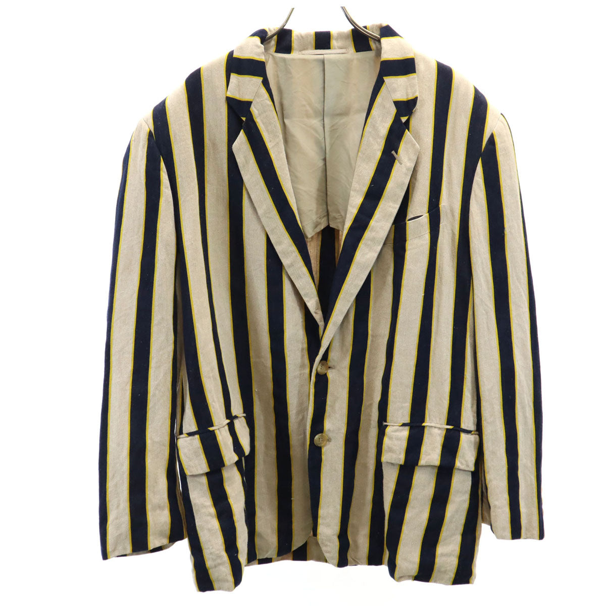COMME des GARCONS HOMME PLUS コムデギャルソンオムプリュス 1990年 90s 日本製 オールド ストライプ柄 テーラードジャケット M ブラック メンズ