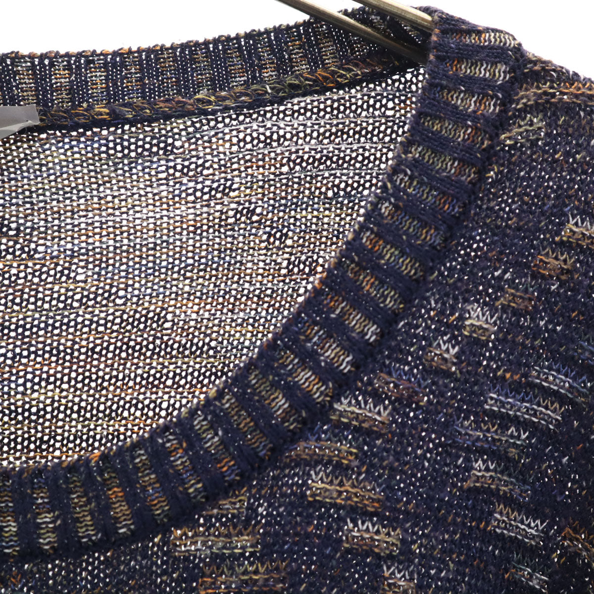 Missoni ミッソーニ 総柄 長袖 ニット L ネイビー セーター メンズ
