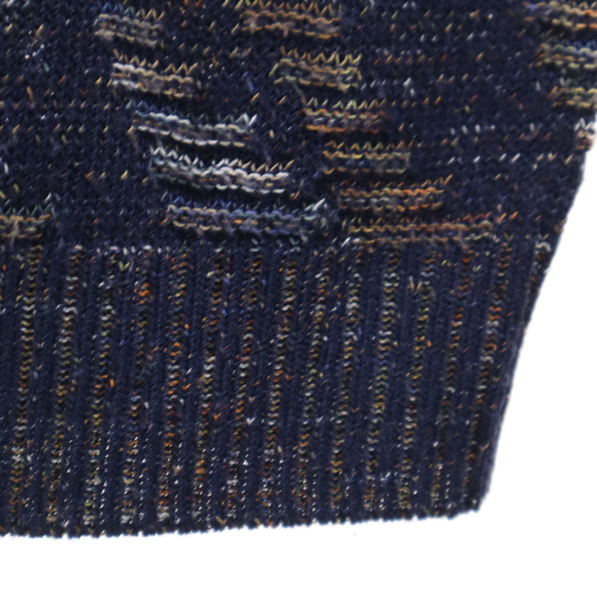 Missoni ミッソーニ 総柄 長袖 ニット L ネイビー セーター メンズ