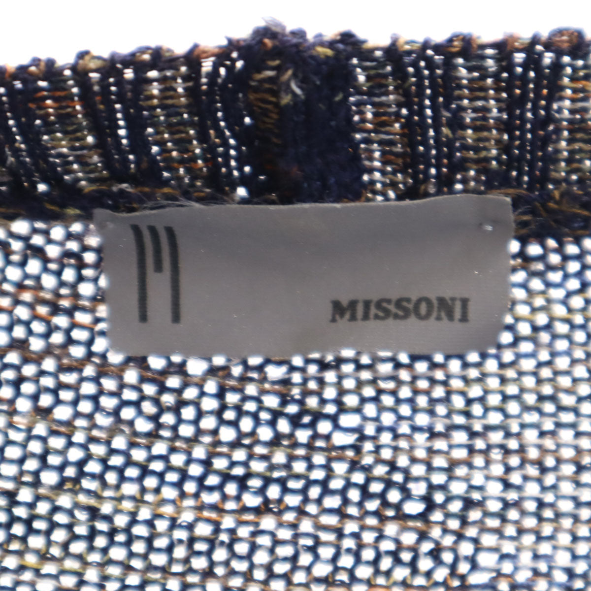 Missoni ミッソーニ 総柄 長袖 ニット L ネイビー セーター メンズ