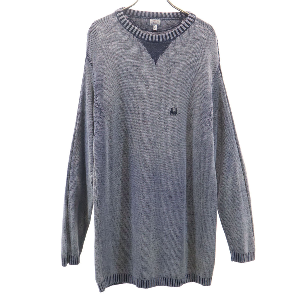 ARMANI JEANS アルマーニジーンズ 90s イタリア製 オールド 長袖 インディゴ染め ニット M ネイビー セーター メンズ