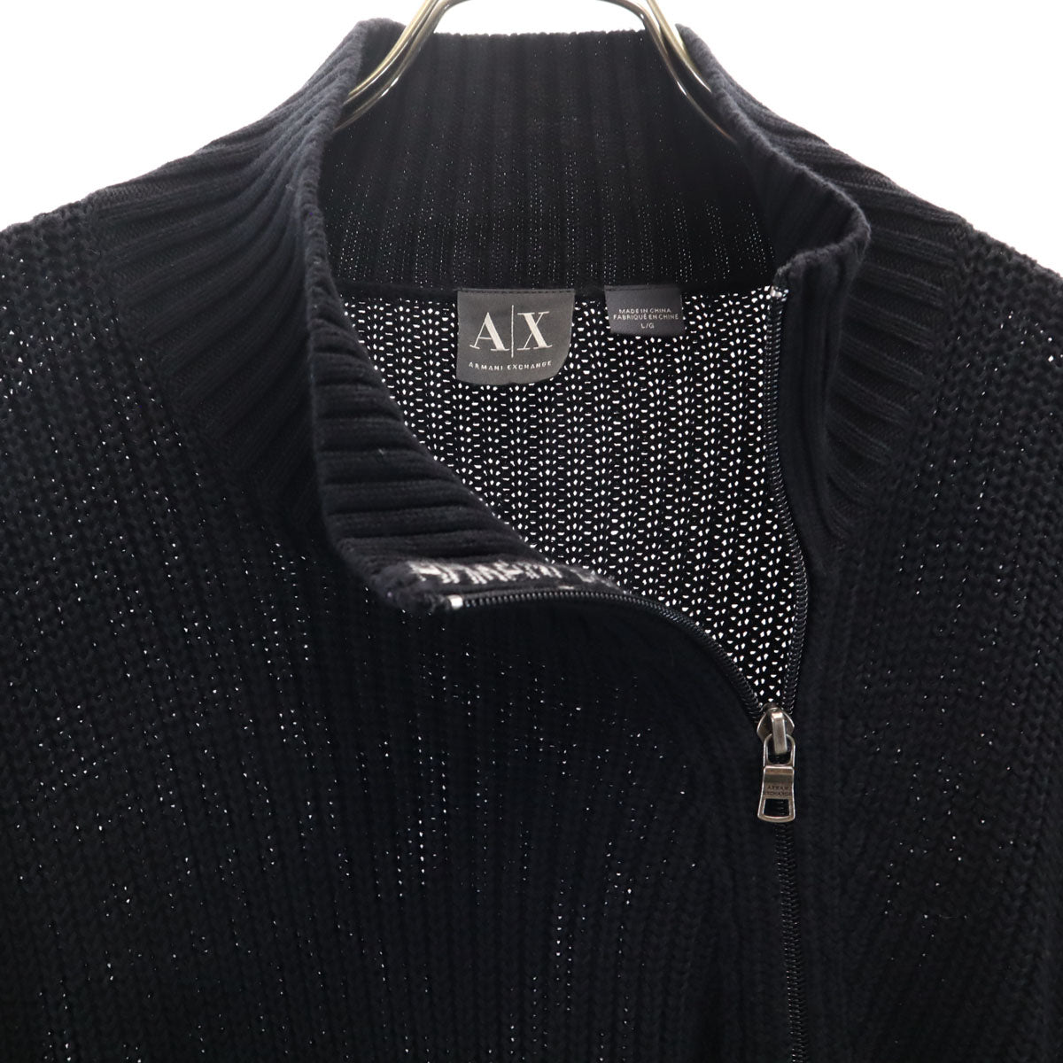 ARMANI EXCHANGE アルマーニエクスチェンジ ニットジャケット L ブラック メンズ