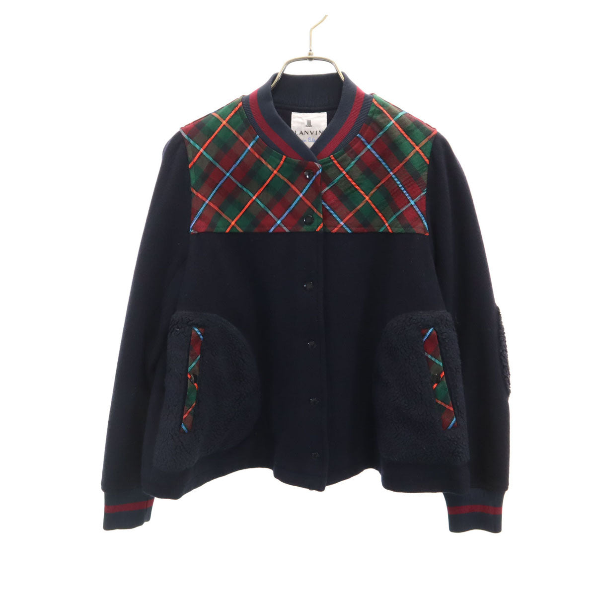 LANVIN en Bleu ランバンオンブルー 日本製 スタジャン 38 ブラック系 レディース