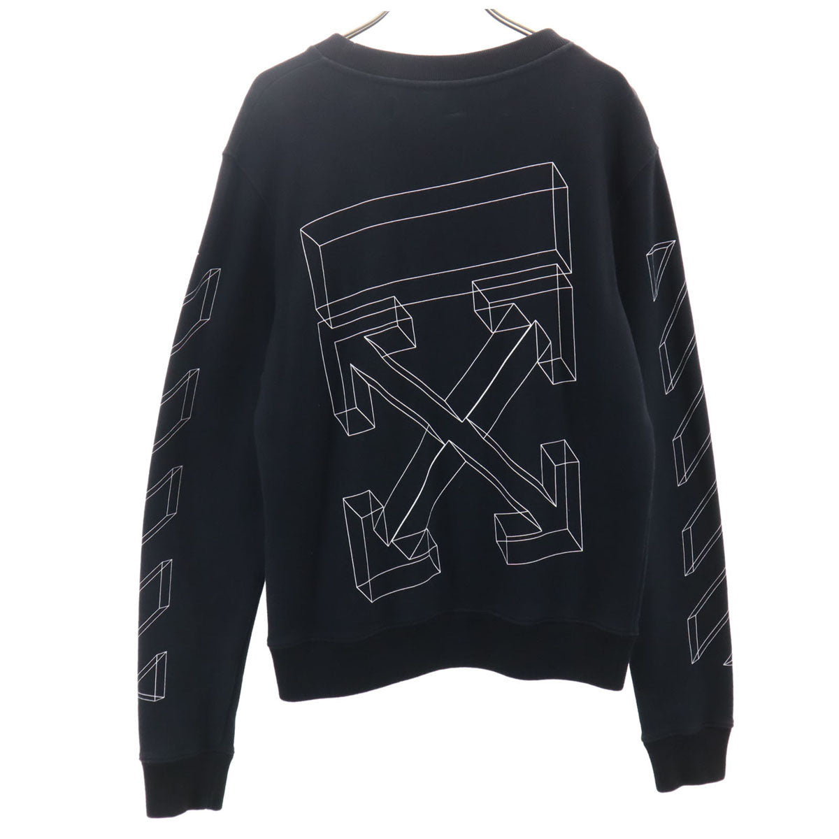 OFF-WHITE オフホワイト ポルトガル製 長袖 スウェット トレーナー S ブラック メンズ