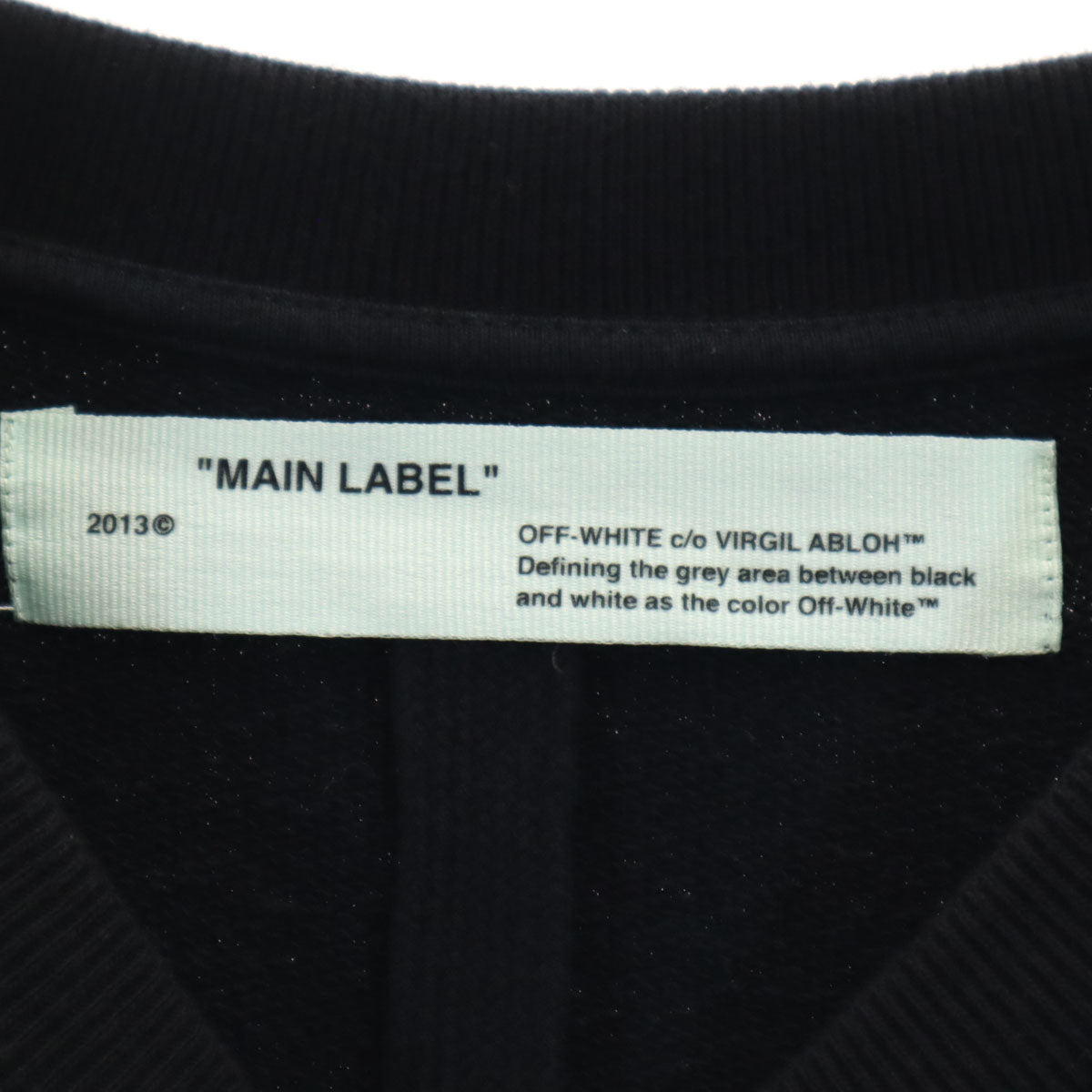 OFF-WHITE オフホワイト ポルトガル製 長袖 スウェット トレーナー S ブラック メンズ