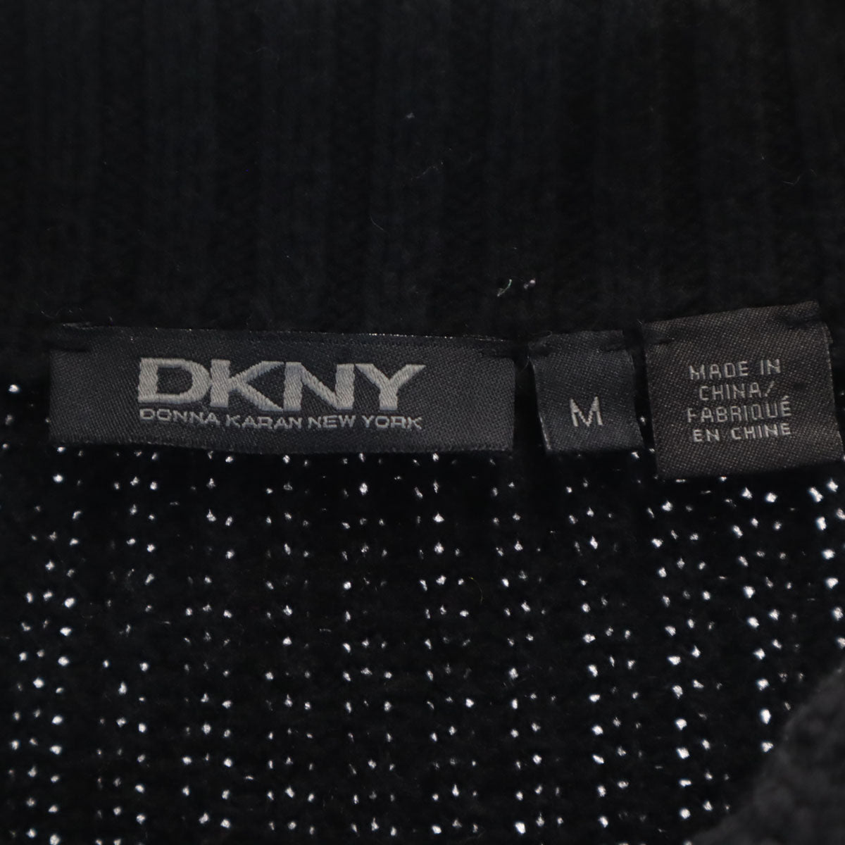 DKNY DONNA KARAN NEW YORK ダナキャランニューヨーク 長袖 ニット M ブラック セーター エルボーパッチ メンズ