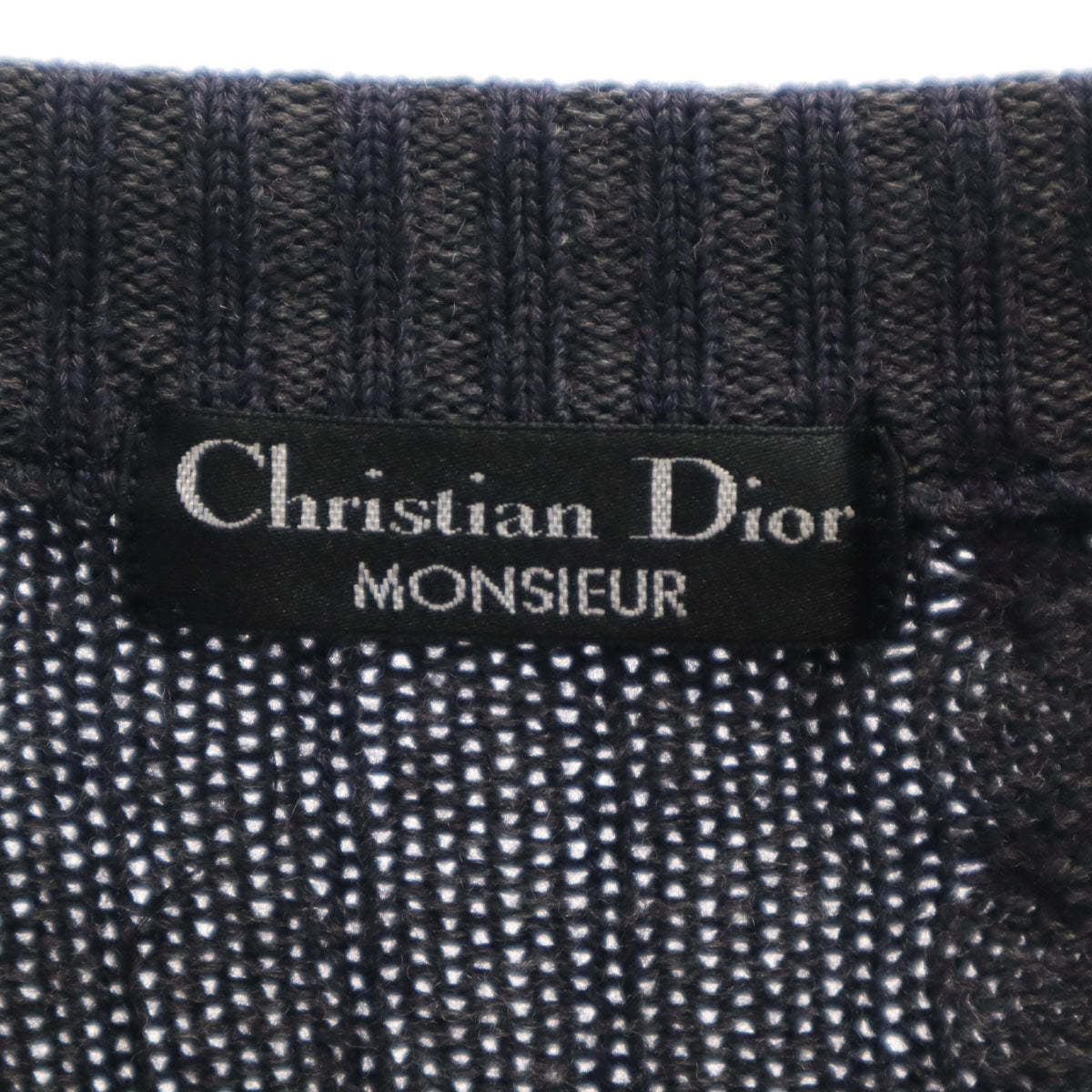 Christian Dior MONSIEUR クリスチャンディオール ムッシュ 90s オールド 長袖 セーター L ネイビー ニット メンズ