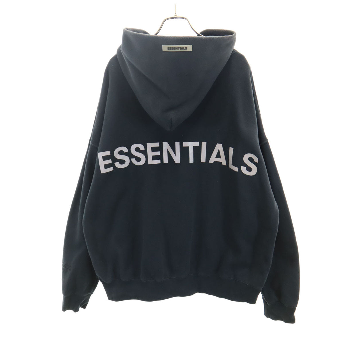 ESSENTIALS エッセンシャルズ バックロゴ 長袖 スウェットパーカー L ブラック メンズ