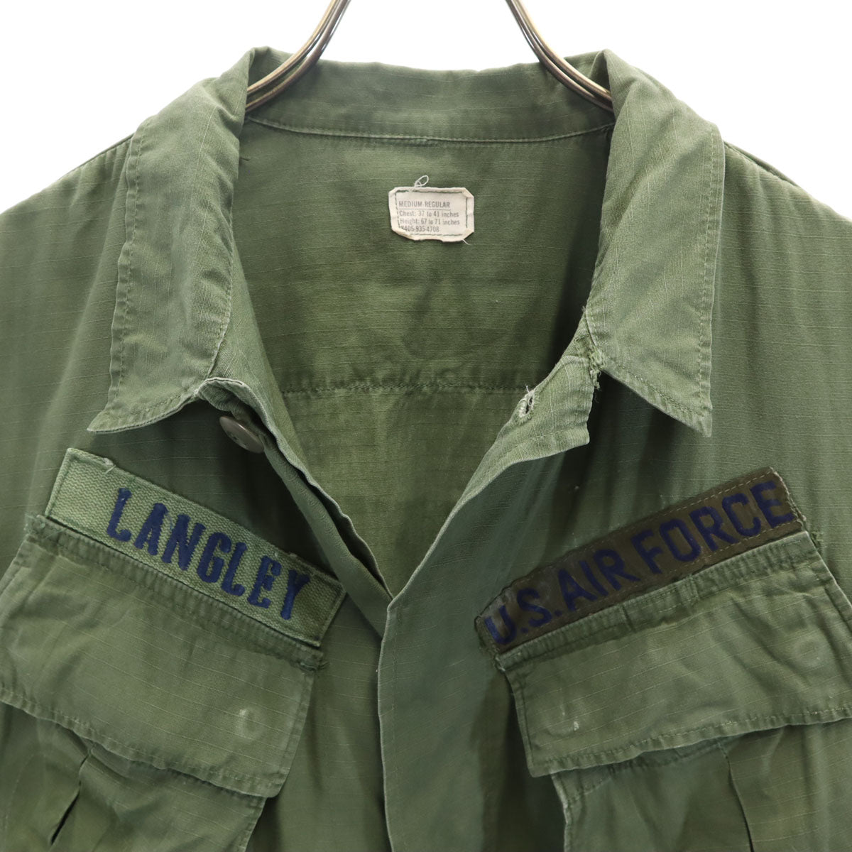 US ARMY アメリカ軍 60s ヴィンテージ ジャングルファティーグ 4TH USAF ジャングルファティーグ ジャケット M カーキ ミリタリー メンズ