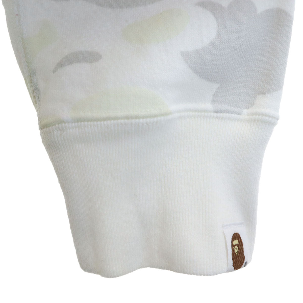 A BATHING APE アベイシングエイプ 日本製 蓄光 長袖 スウェットパーカー M ホワイト メンズ