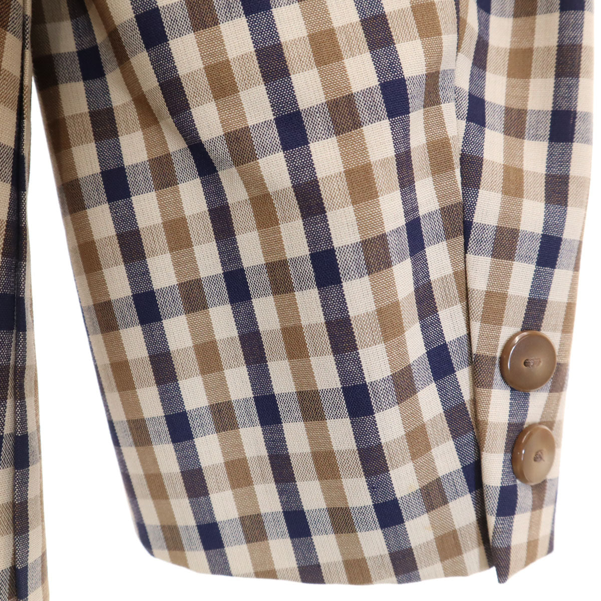 Aquascutum アクアスキュータム 80s 90s オールド スカートスーツ 上下 セットアップ LL ブラウン レディース