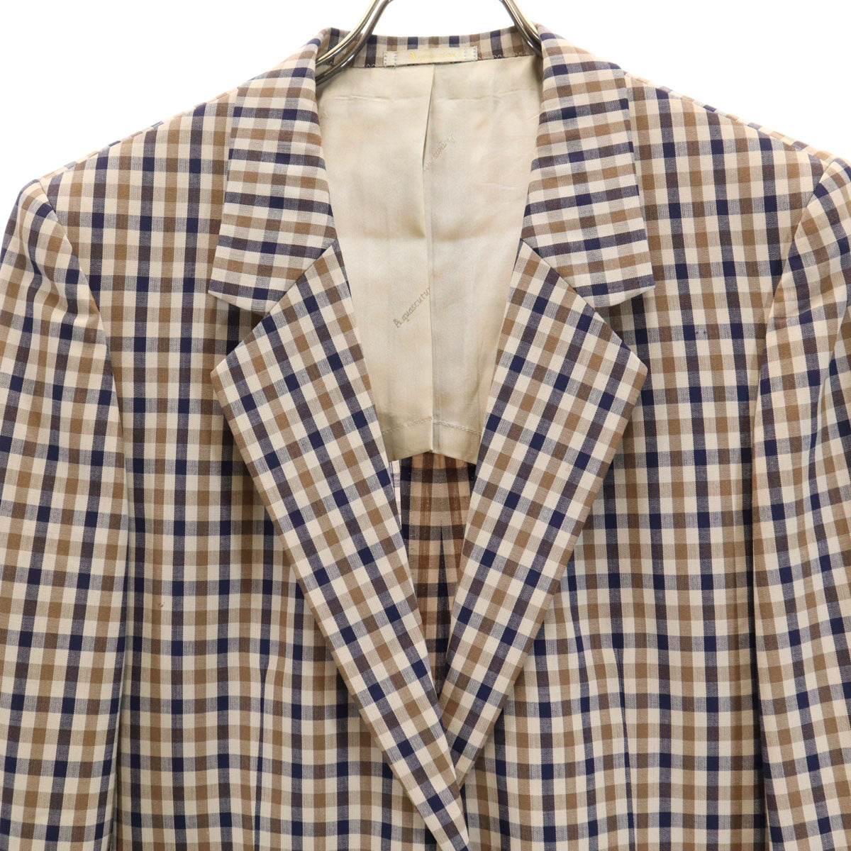 Aquascutum アクアスキュータム 80s 90s オールド スカートスーツ 上下 セットアップ LL ブラウン レディース