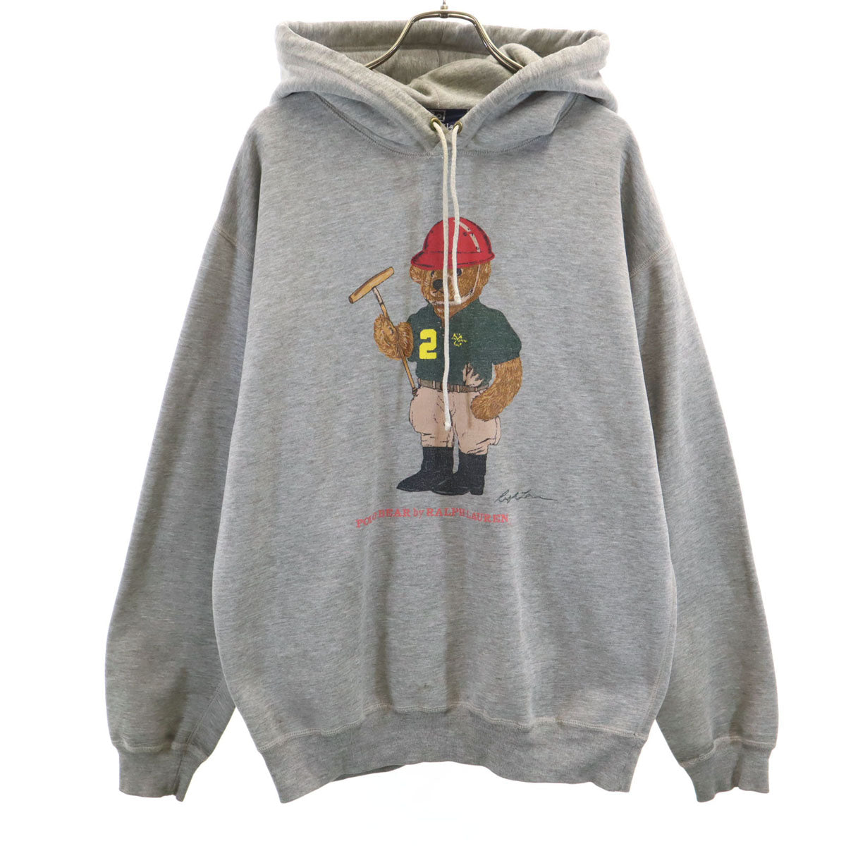 Polo by Ralph Lauren ポロバイラルフローレン 90s オールド ポロベア 長袖 スウェットパーカー グレー メンズ