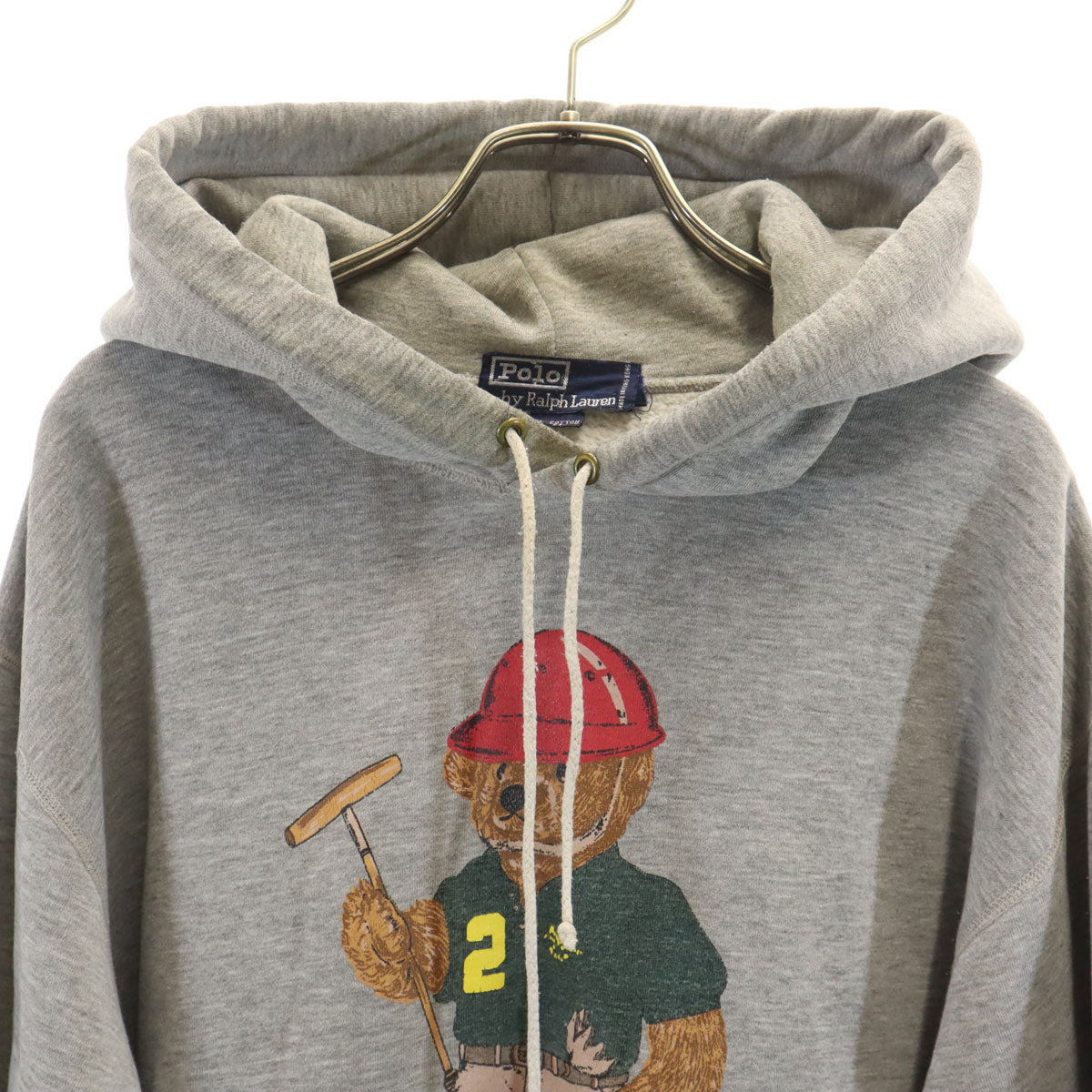 Polo by Ralph Lauren ポロバイラルフローレン 90s オールド ポロベア 長袖 スウェットパーカー グレー メンズ