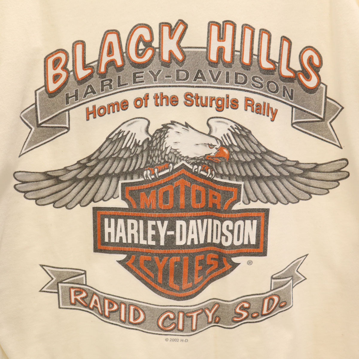 HARLEY DAVIDSON ハーレーダビッドソン 00s USA製 オールド バックロゴ 長袖 Tシャツ L アイボリー Hanesボディ ロンT メンズ