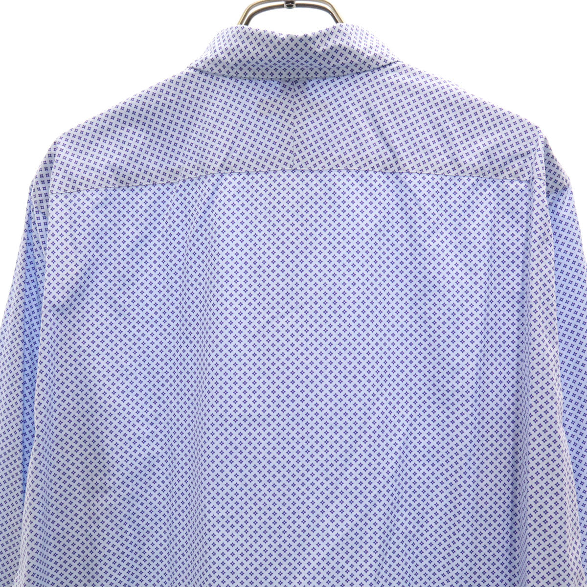 MACKINTOSH LONDON マッキントッシュロンドン 小紋柄 長袖 隠し ボタンダウンシャツ L ブルー系 メンズ