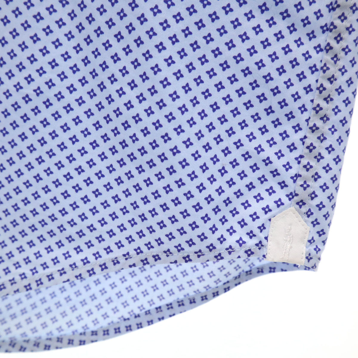 MACKINTOSH LONDON マッキントッシュロンドン 小紋柄 長袖 隠し ボタンダウンシャツ L ブルー系 メンズ