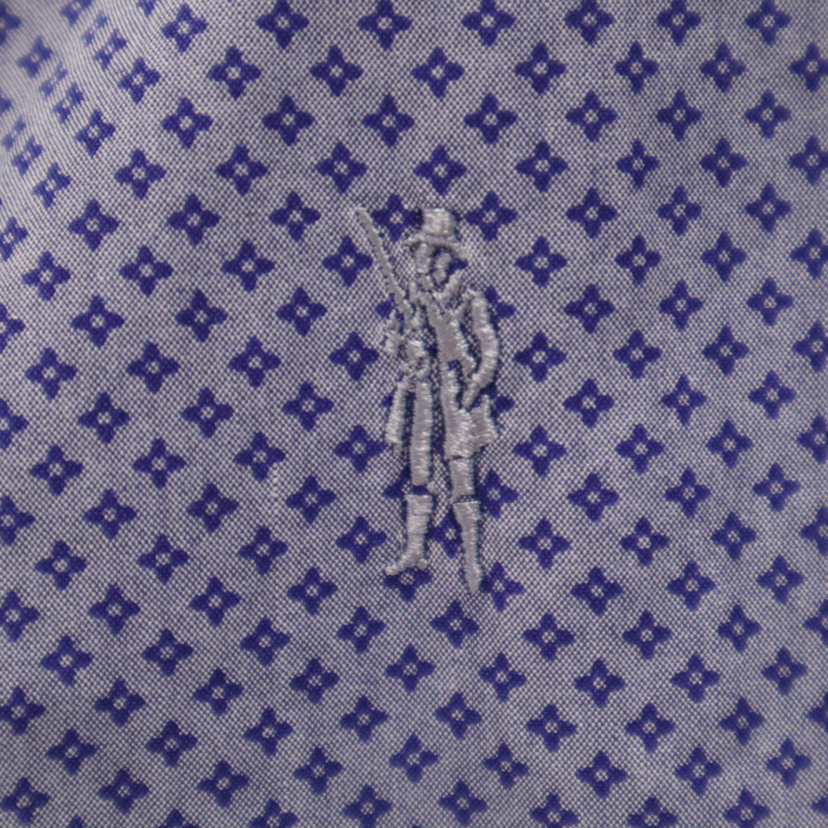 MACKINTOSH LONDON マッキントッシュロンドン 小紋柄 長袖 隠し ボタンダウンシャツ L ネイビー メンズ