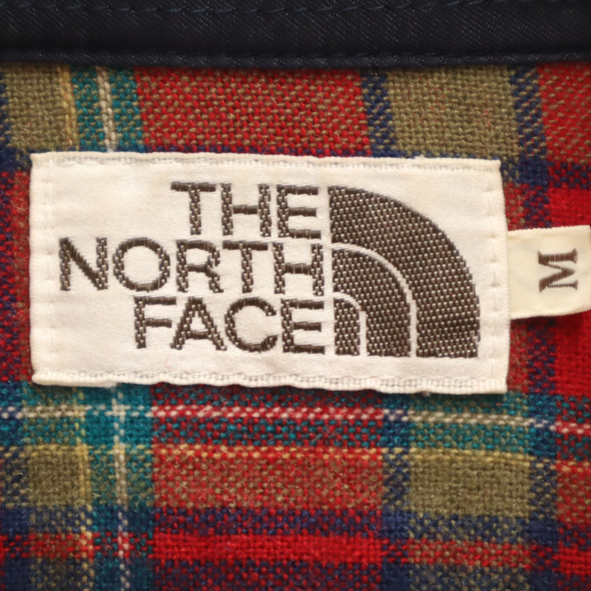 THE NORTH FACE ノースフェイス 90s 日本製 オールド チェック柄 長袖 ネルシャツ M レッド メンズ