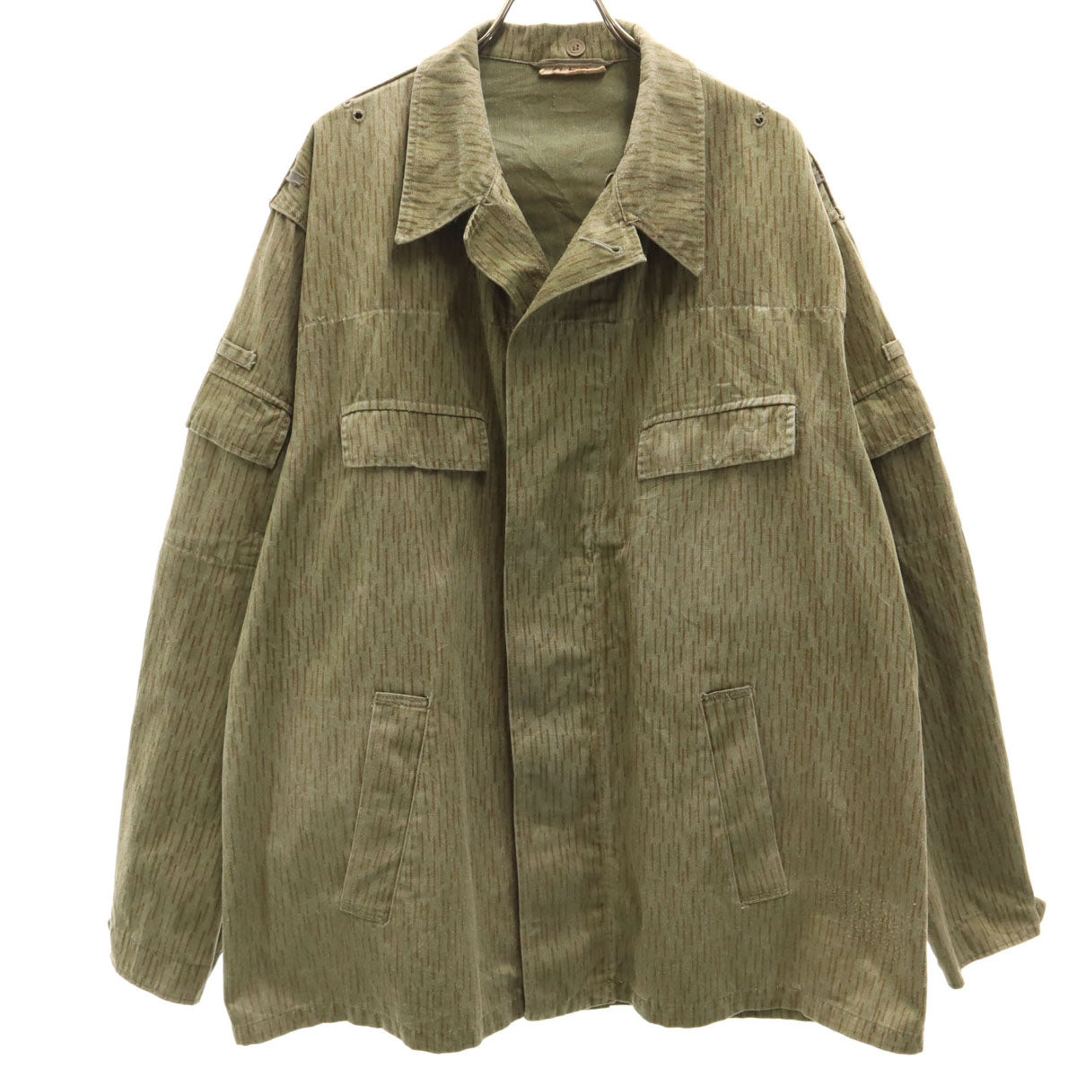 EAST GERMANY ARMY 東ドイツ軍 80s ヴィンテージ レインドロップカモ フィールドジャケット g56 オリーブ系 ミリタリー メンズ