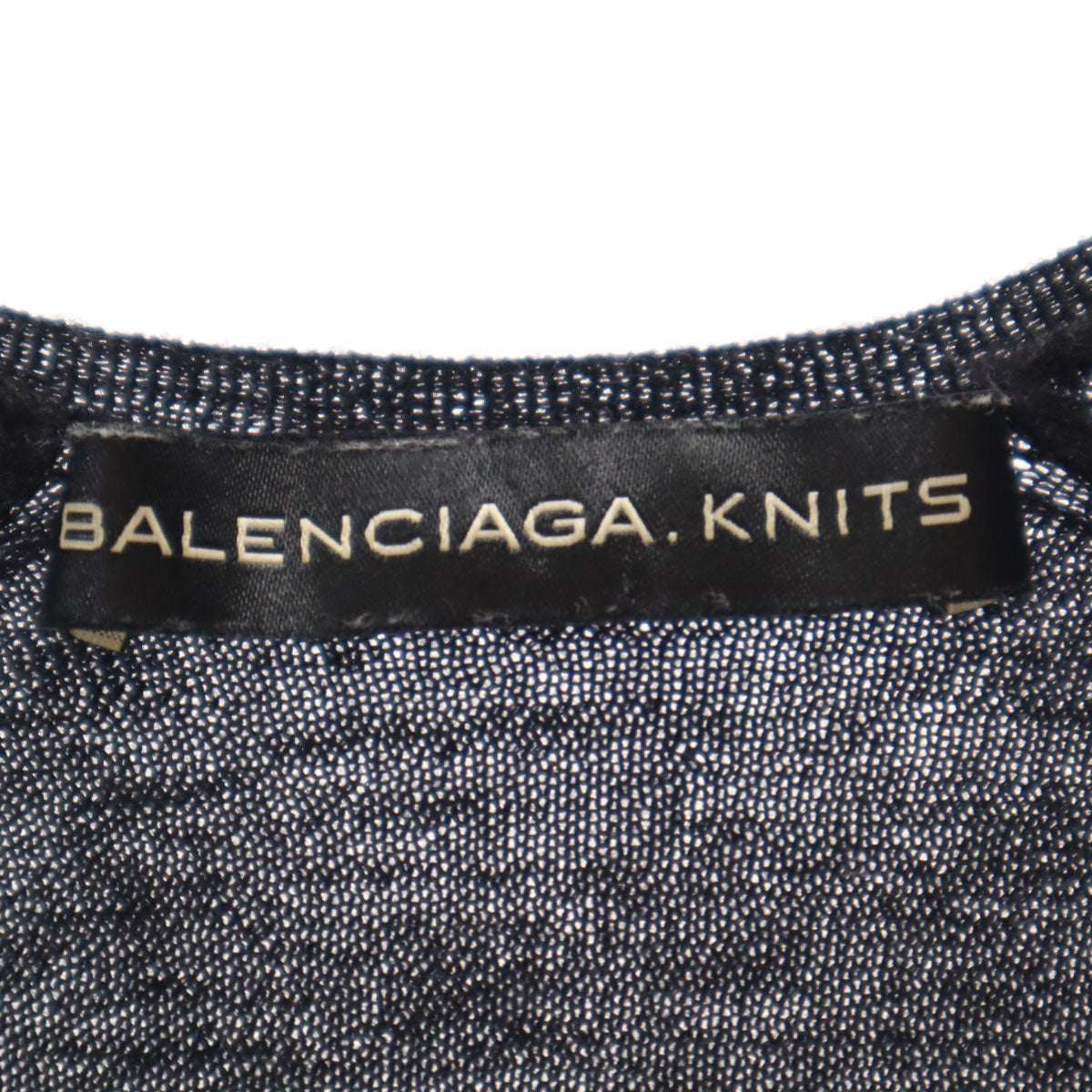 BALENCIAGA.KNITS バレンシアガ ニット カシミヤ100％ 半袖 Vネック ニット 38 ブラック メンズ