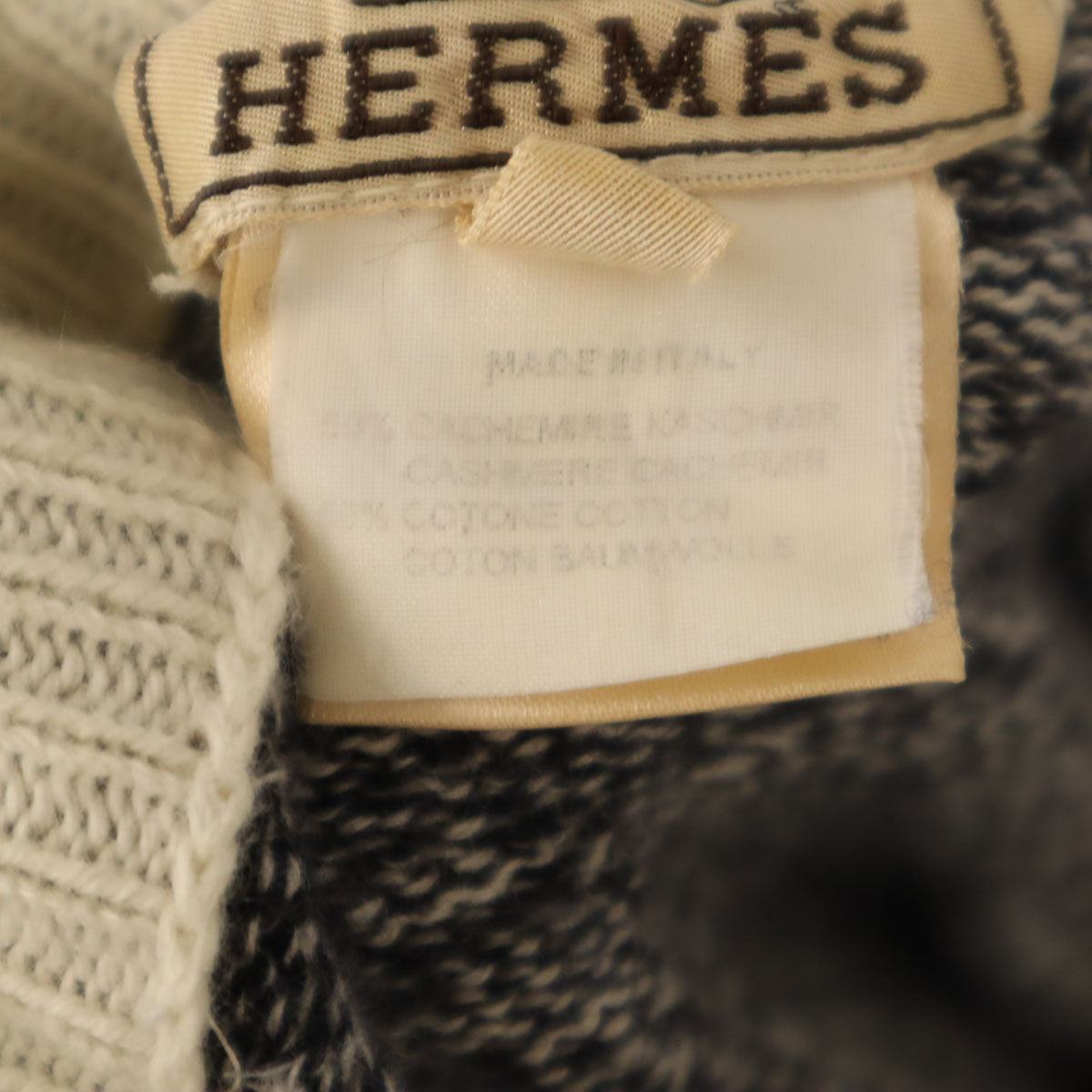 HERMES エルメス 90s 00s イタリア製 オールド 長袖 ハーフジップ ニット XXL マルチ セーター メンズ
