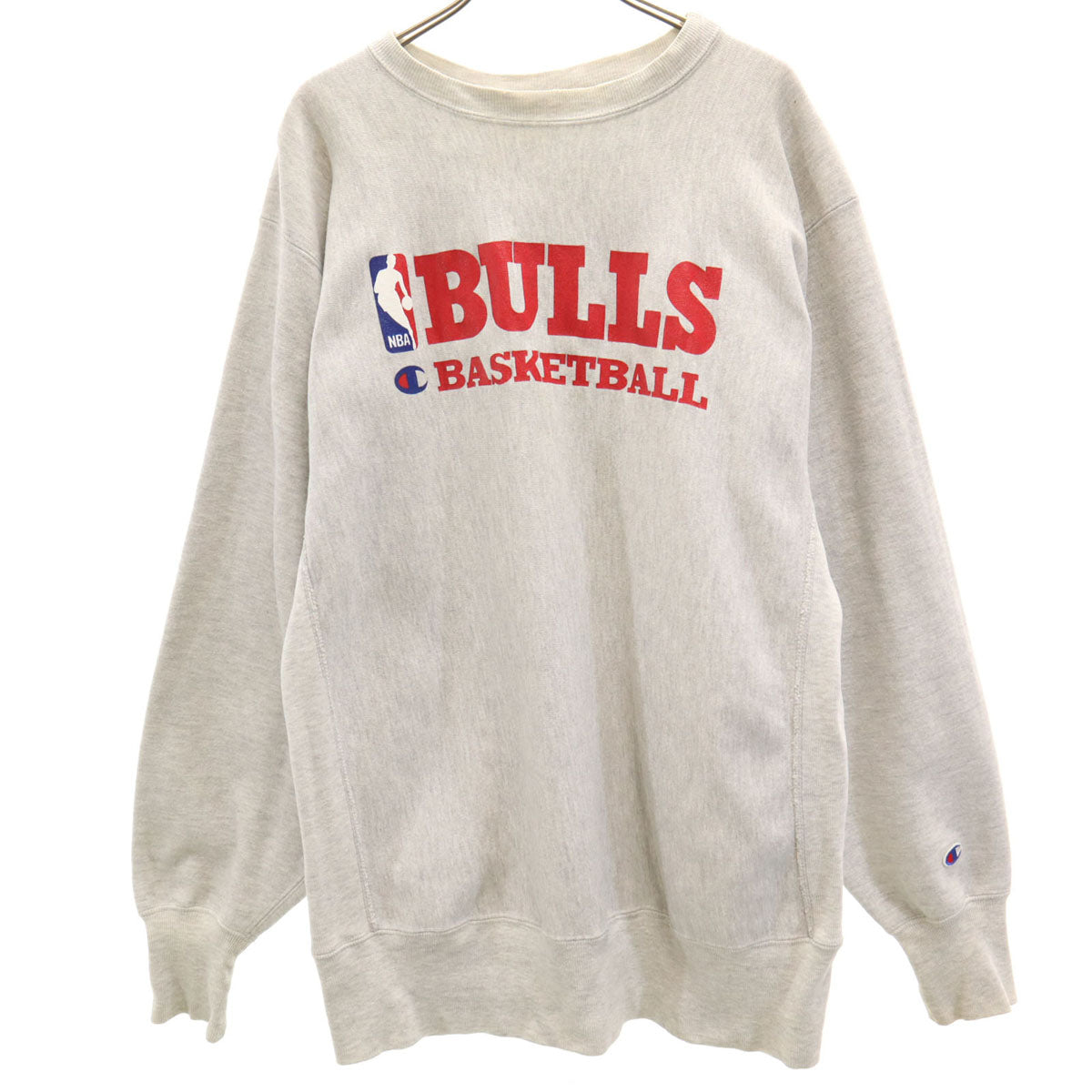 Champion チャンピオン 90s USA製 オールド 刺繍タグ BULLS 長袖 リバースウィーブ スウェット トレーナー XL グレー メンズ