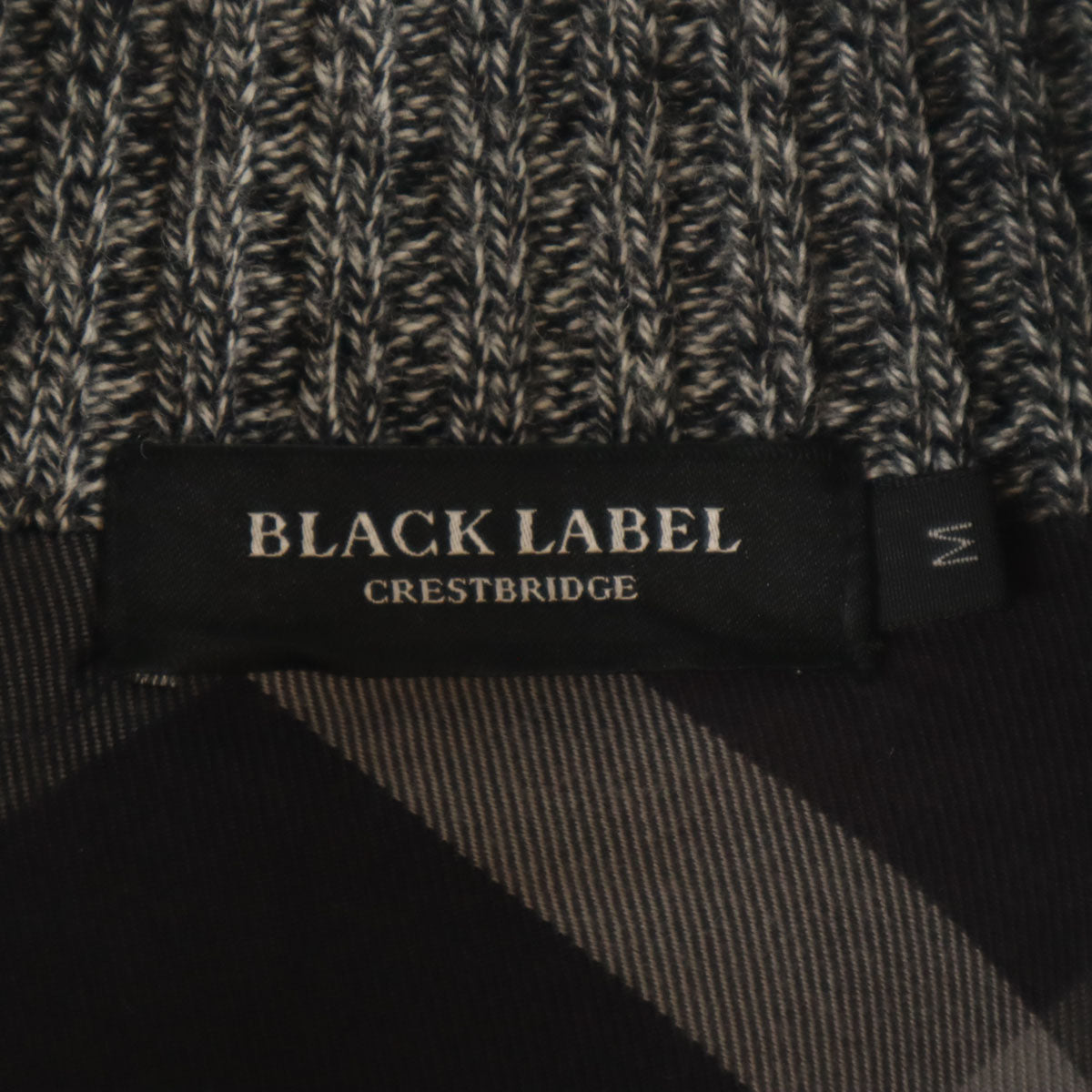BLACK LABEL CRESTBRIDGE ブラックレーベルクレストブリッジ モックネック ニットジャケット M グレー メンズ