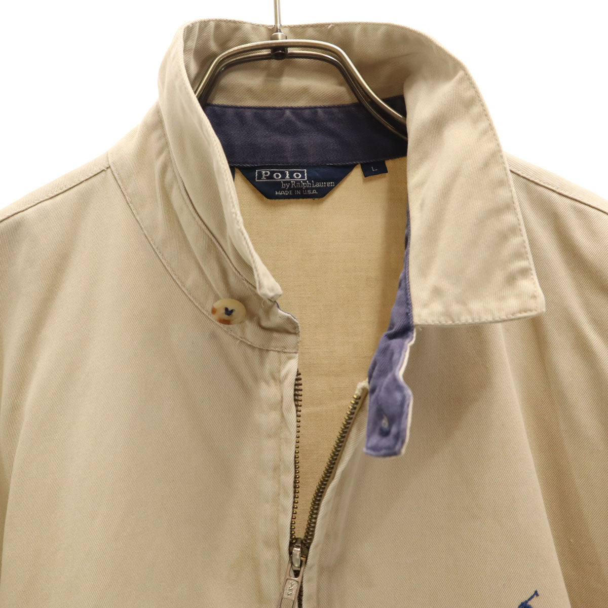 Polo by Ralph Lauren ポロバイラルフローレン 80s USA製 三角タグ ヴィンテージ スイングトップ L ベージュ ジャケット メンズ