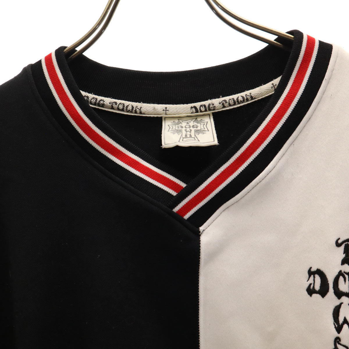DOGTOWN ドッグタウン バイカラー Vネック トレーナー ホワイト系 ジャージ メンズ