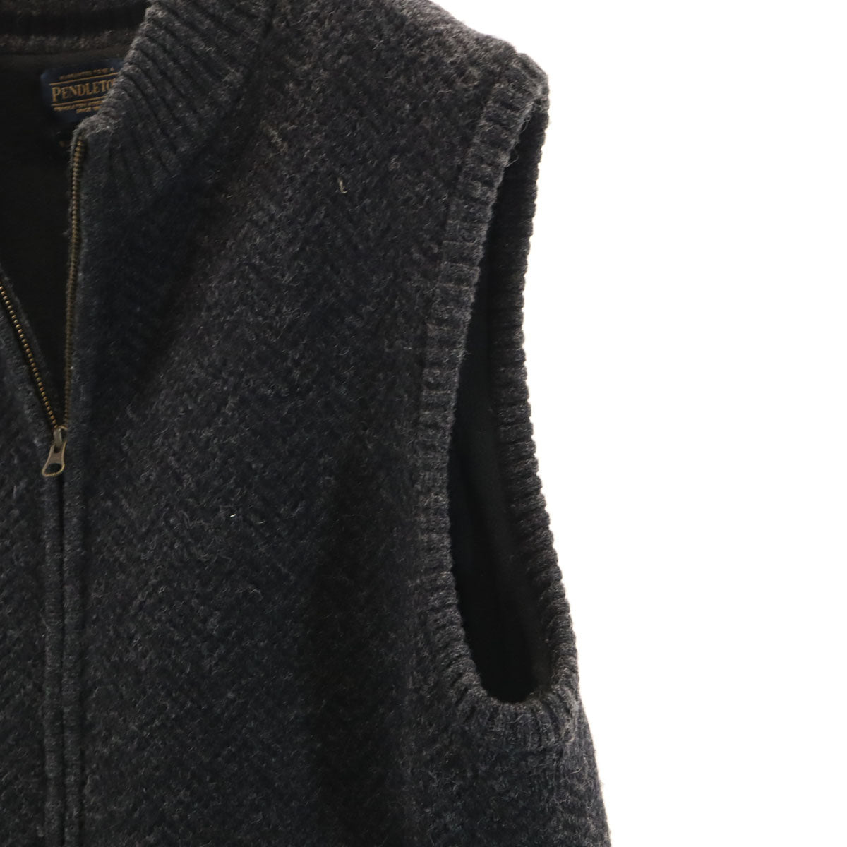 PENDLETON ペンドルトン シェットランドウール ニットベスト XL チャコールグレー メンズ