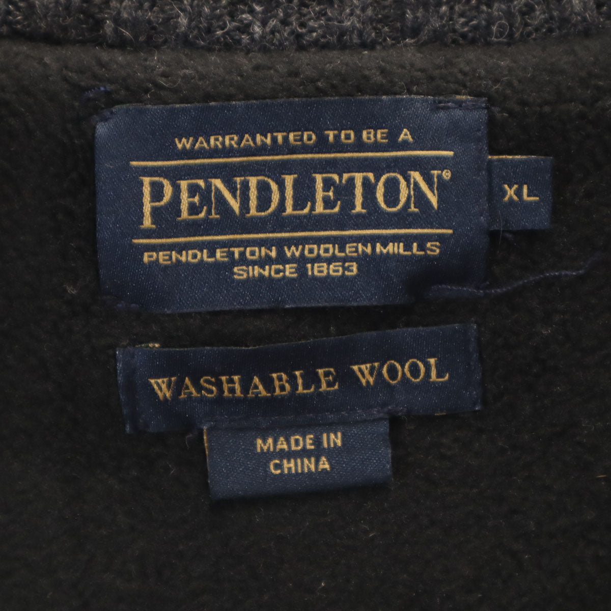 PENDLETON ペンドルトン シェットランドウール ニットベスト XL チャコールグレー メンズ