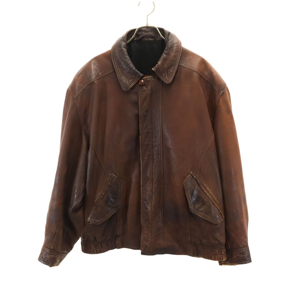 LOEWE ロエベ 80s 90s オールド レザージャケット 54 ブラウン メンズ