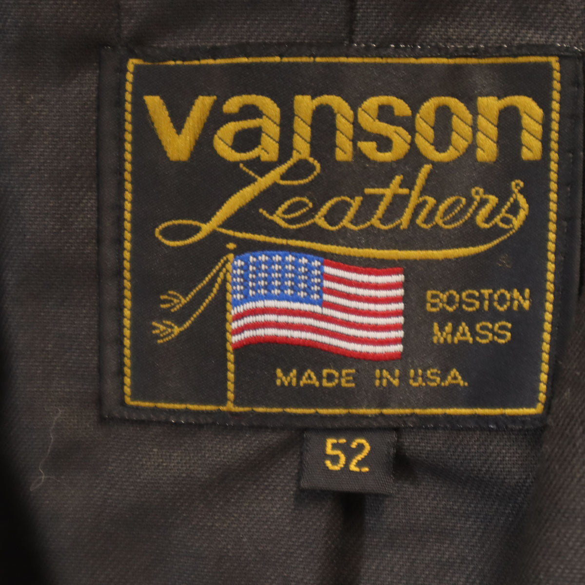 VANSON Leathers バンソンレザーズ レザー シングルライダースジャケット 52 ブラック メンズ