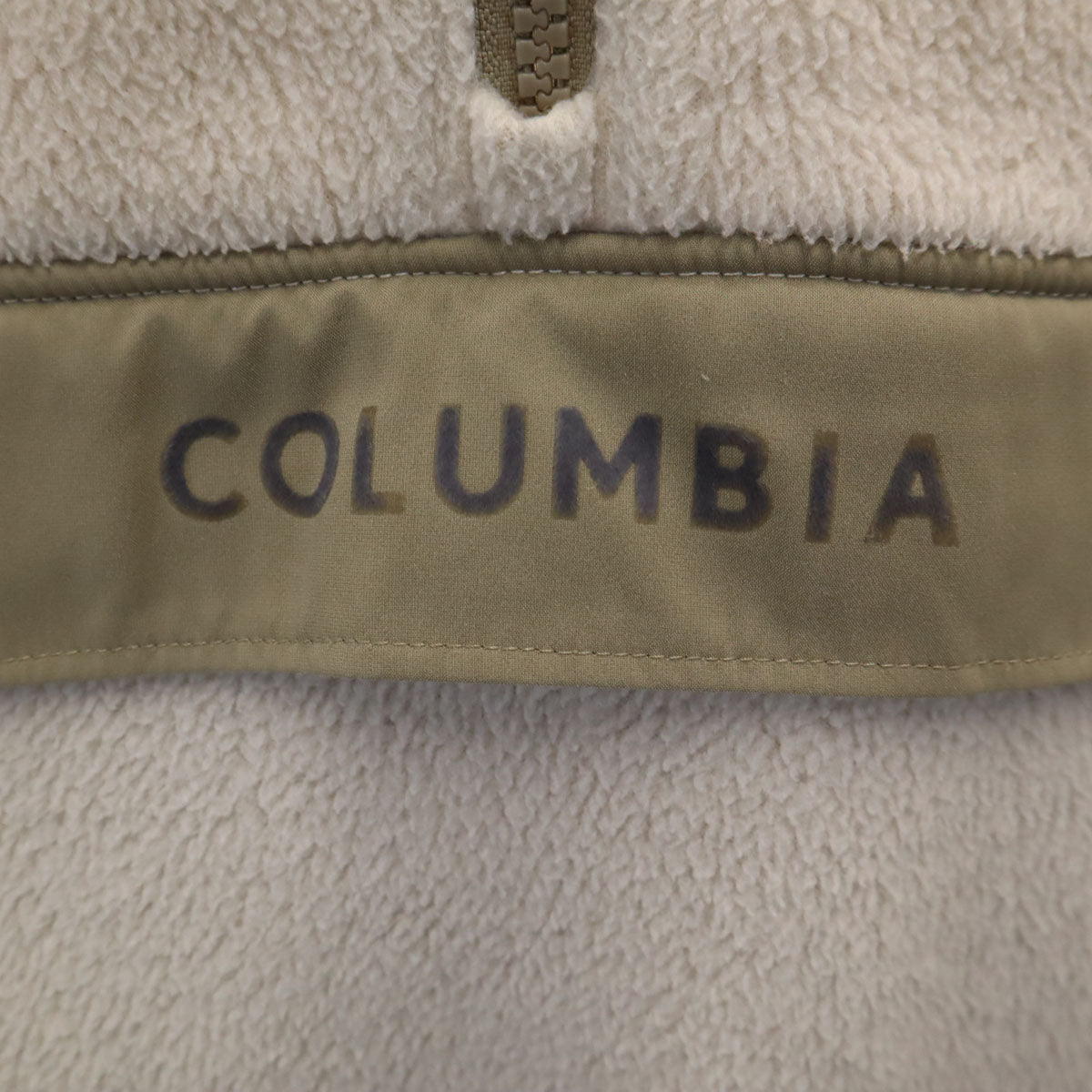 Columbia コロンビア ハーフジップ フリースジャケット L アイボリー メンズ