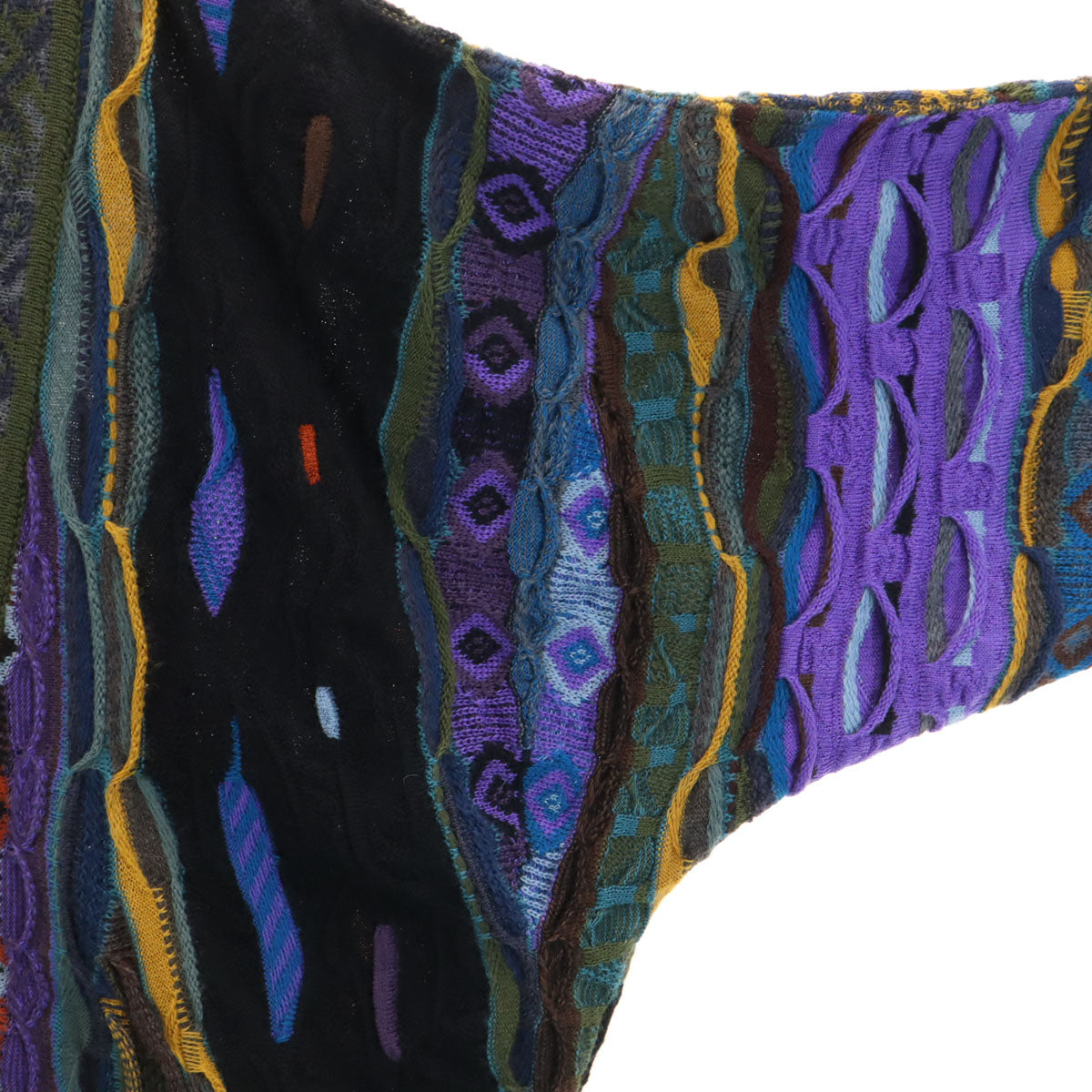 COOGI クージー 90s オーストラリア製 オールド 長袖 3D Vネック ニットカーディガン S メンズ