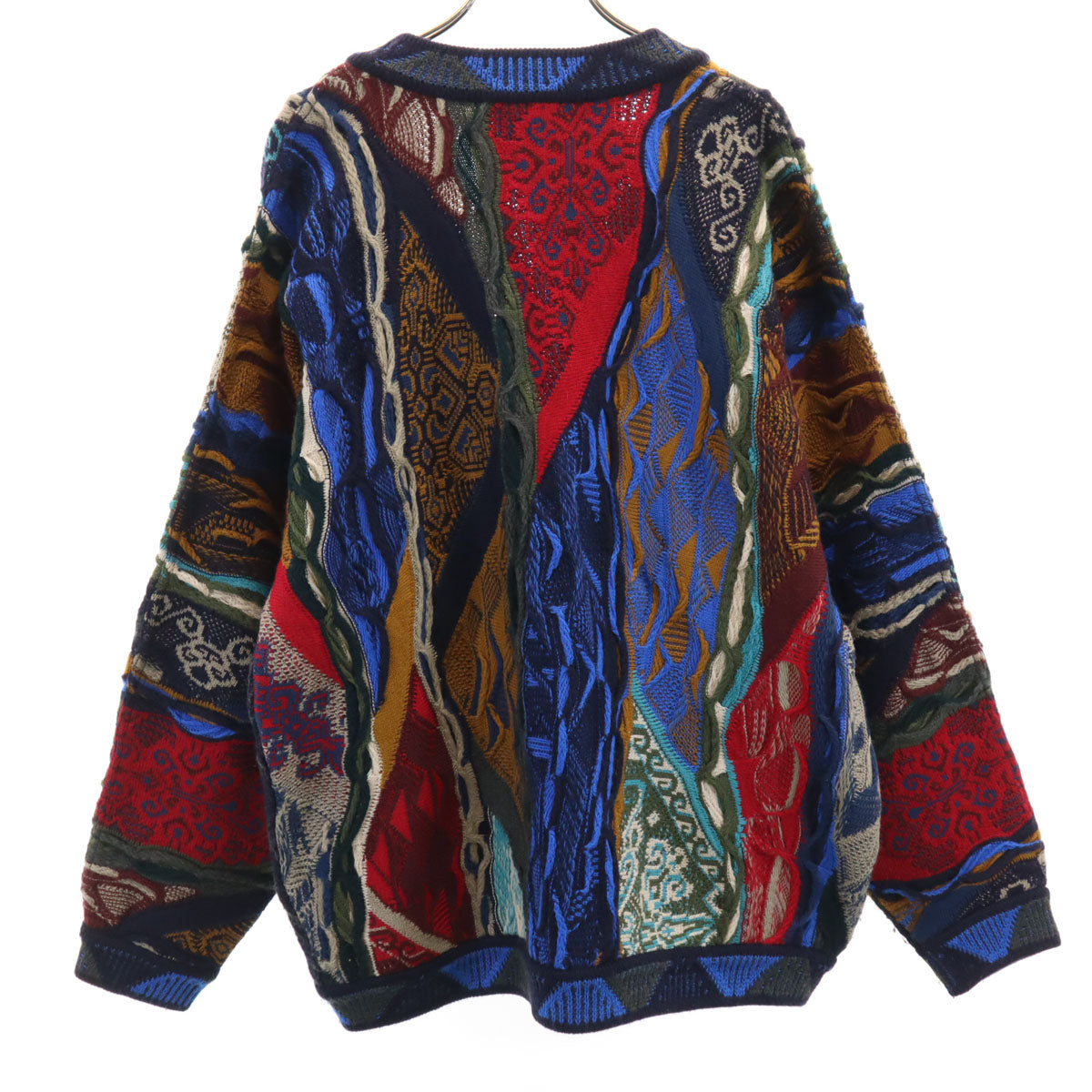 COOGI クージー 90s オーストラリア製 オールド 長袖 3D Vネック ニットカーディガン M メンズ