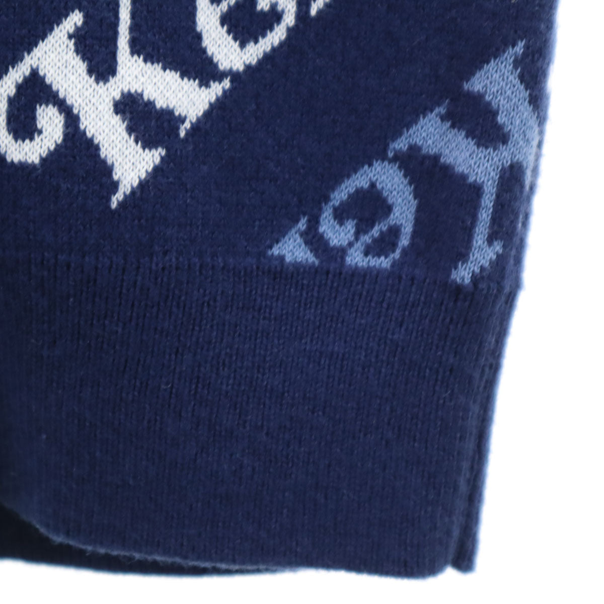 未使用 KENZO ケンゾー 総ロゴ 長袖 ニット S ネイビー セーター メンズ