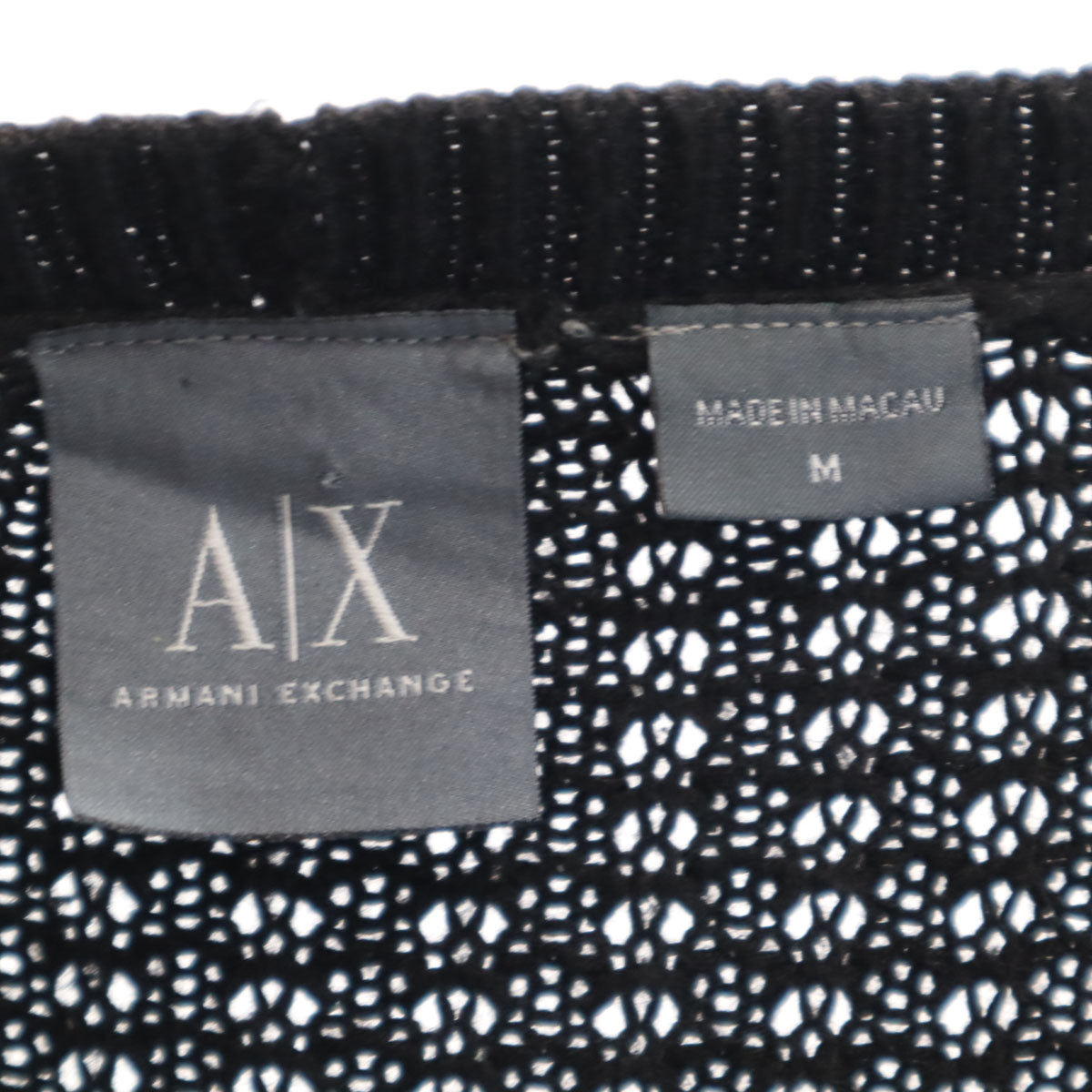 ARMANI EXCHANGE アルマーニエクスチェンジ 長袖 ニット M ブラック セーター メンズ