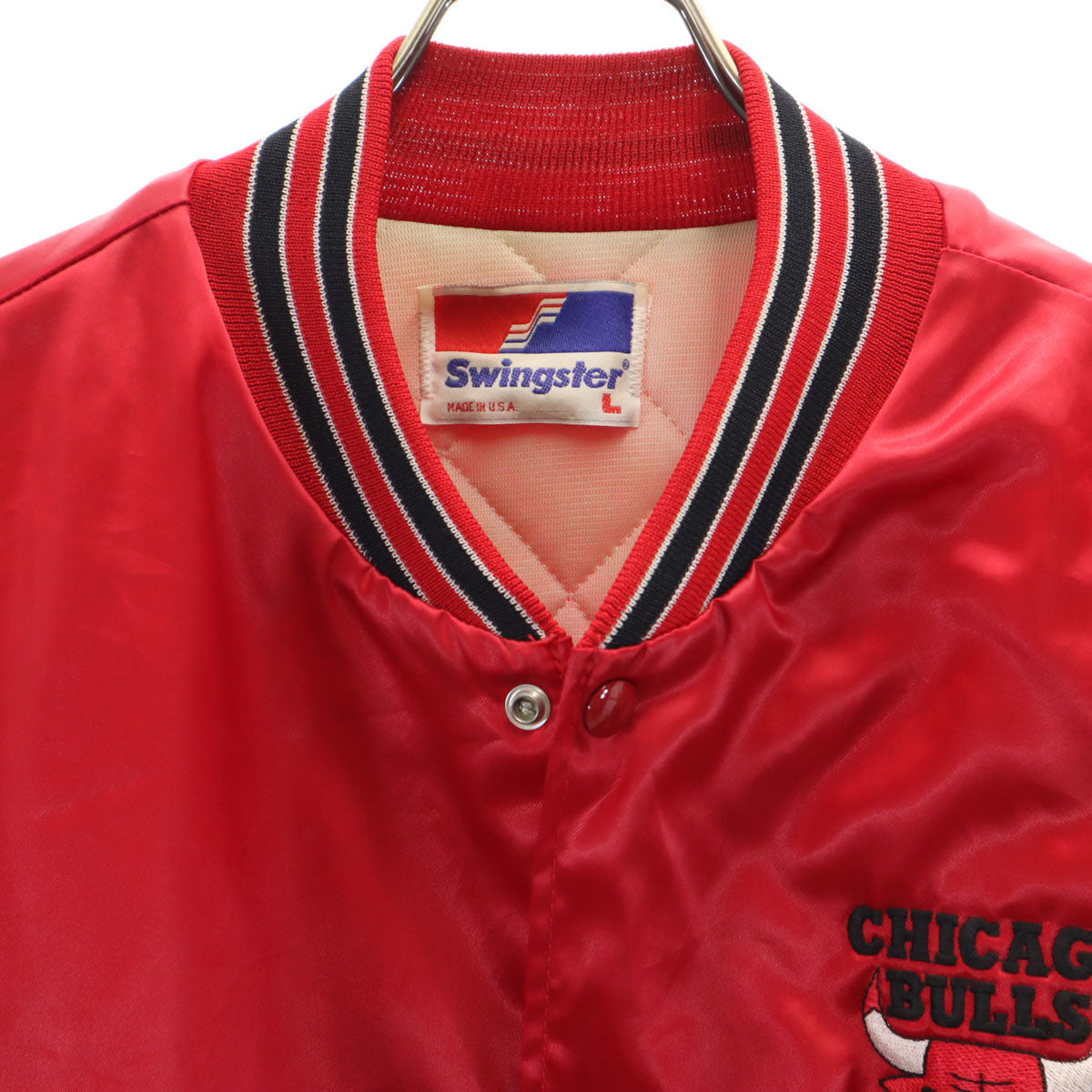 Swingster スウィングスター 80s 90s USA製 オールド NBA シカゴブルズ ジャケット L レッド CHICAGO BULLS メンズ