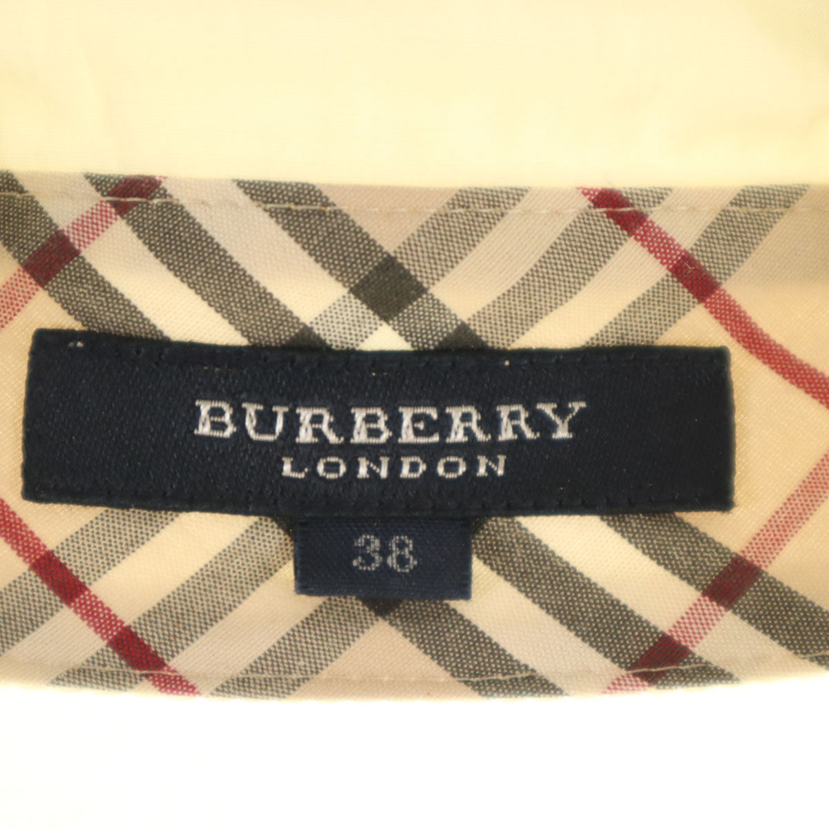 BURBERRY LONDON バーバリーロンドン 7分袖 オープンカラーシャツ 38 生成り 三陽商会 レディース