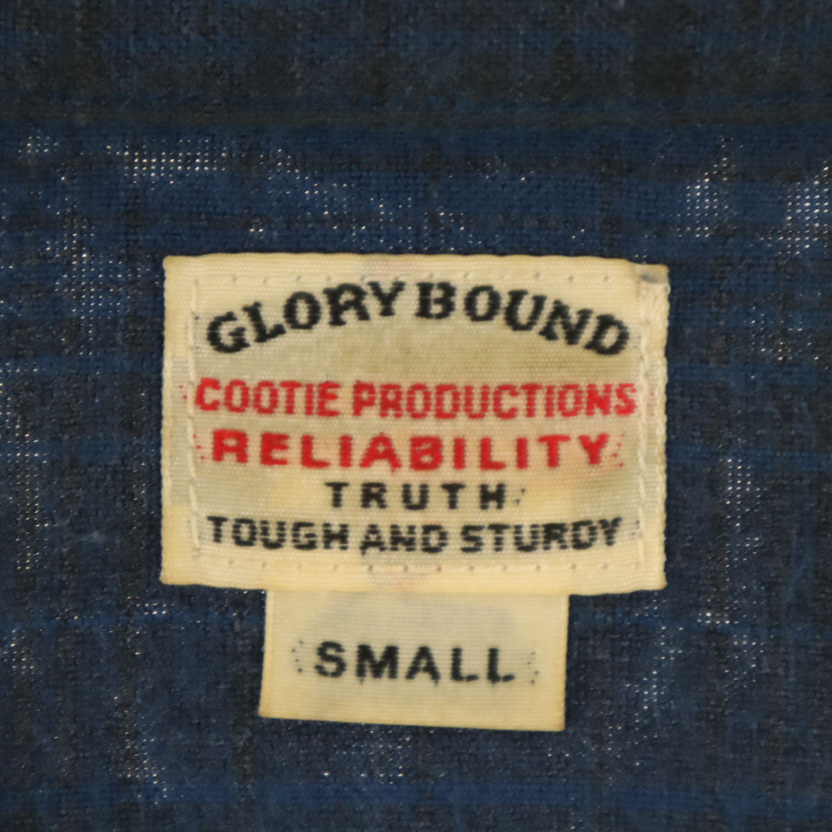 COOTIE PRODUCTIONS クーティープロダクションズ 日本製 GLORY BOUND チェック柄 長袖 オープンカラーシャツ S ネイビー メンズ