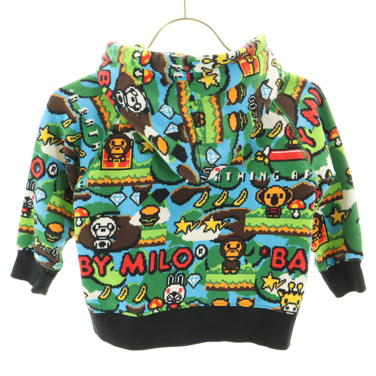 BAPE KIDS ベイプキッズ 長袖 スウェット ジップパーカー 100 水色 アベイシングエイプ キッズ
