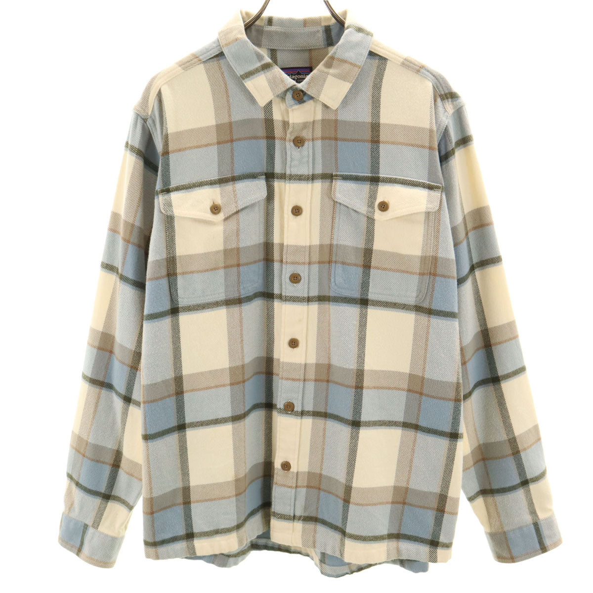 patagonia パタゴニア チェック柄 長袖 フィヨルド ネルシャツ L アイボリー 42401FA24 アウトドア メンズ