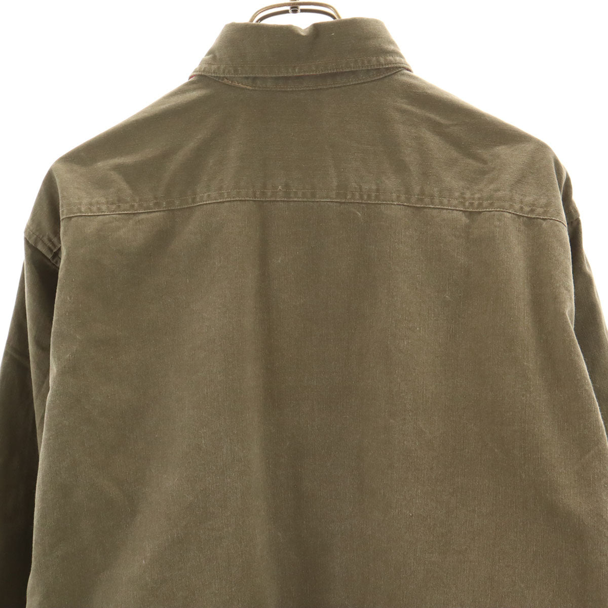 L.L.Bean エルエルビーン 80s 90s USA製 オールド 長袖 ワークシャツ M オリーブ系 アウトドア 裏ネル メンズ