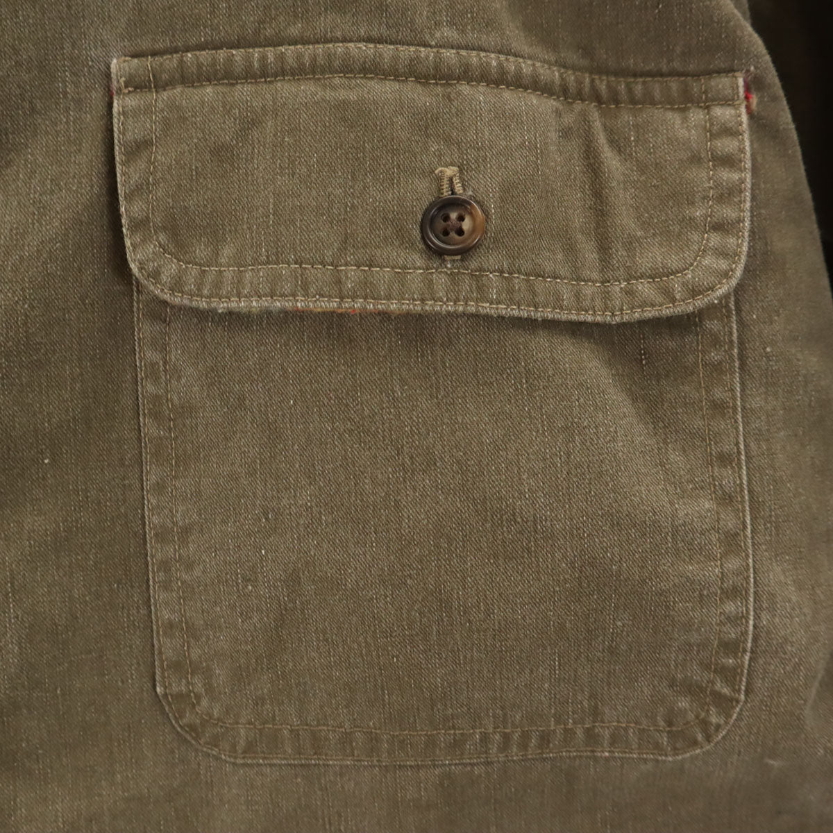 L.L.Bean エルエルビーン 80s 90s USA製 オールド 長袖 ワークシャツ M オリーブ系 アウトドア 裏ネル メンズ